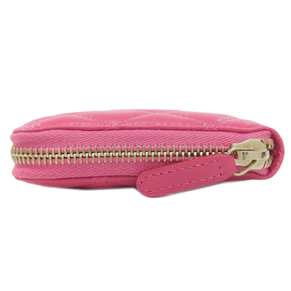 CHANEL Authentic Pink Lambskin Leather Logo Wallet - Picture 3 of 11